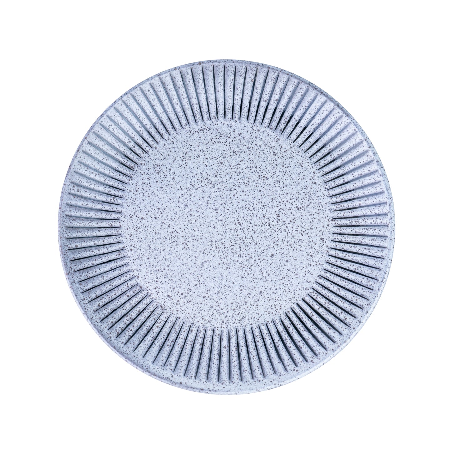 Prato de Cerâmica Azul-Cinza com Linhas Radiantes - 21.5cm