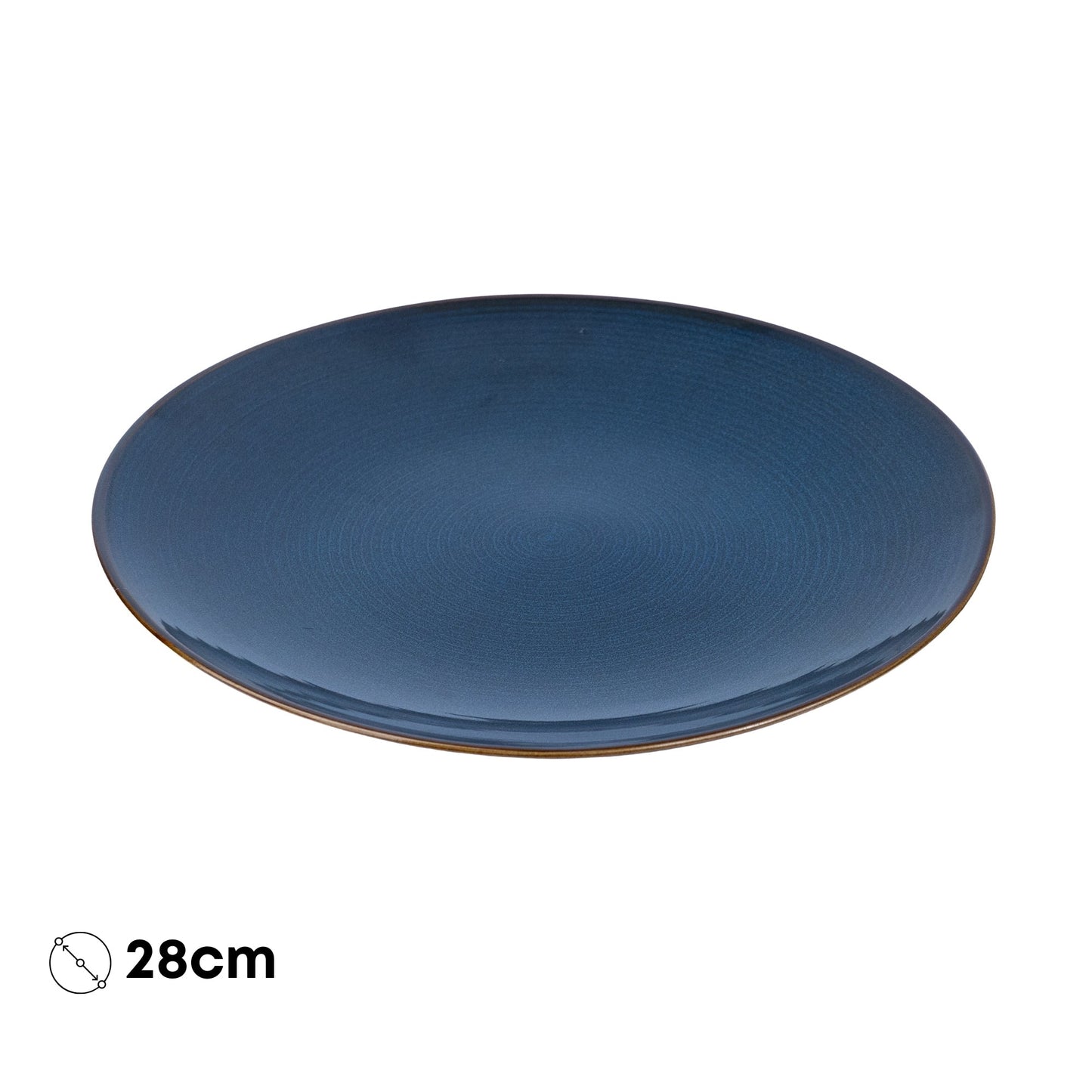 Plato redondo grande de cerámica - Azul marino 28 cm
