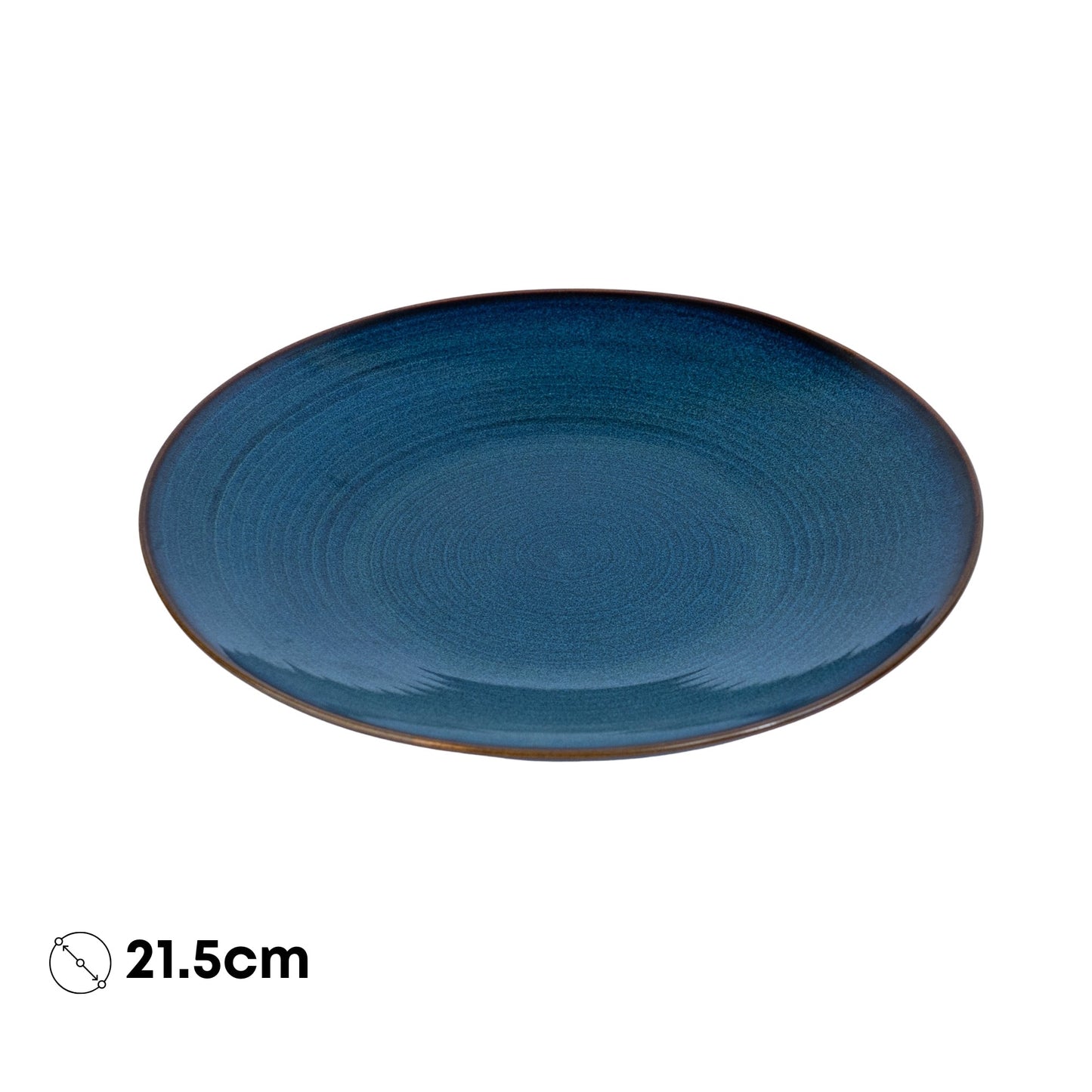 Prato Redondo Médio em Cerâmica - Azul Petróleo 21.5cm