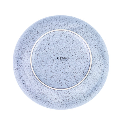 Prato Fundo de Cerâmica Azul-Cinza com Linhas Radiantes - 22cm