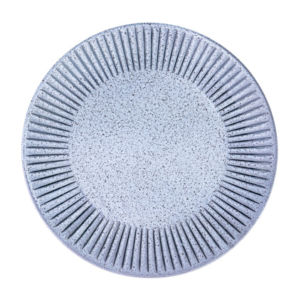 Travessa de Cerâmica Azul-Cinza com Linhas Radiantes - 27cm