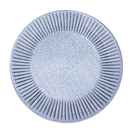 Prato de Cerâmica Azul-Cinza com Linhas Radiantes - 27cm