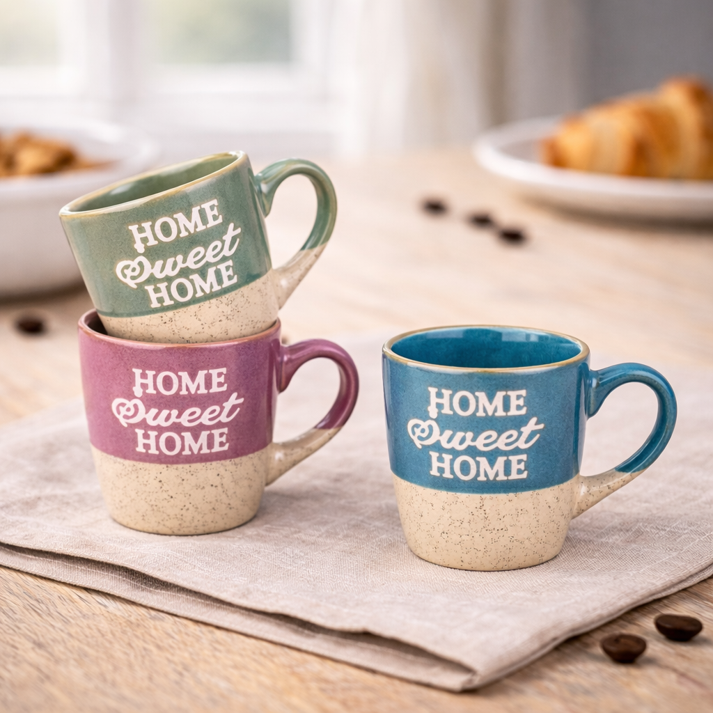 Chávena de Espresso 90cc "Home Sweet Home" - 3 Cores Disponíveis