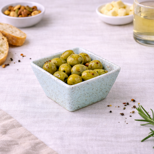 Conjunto de Tigelas Quadradas de Cerâmica Verde-Água - 3 Tamanhos