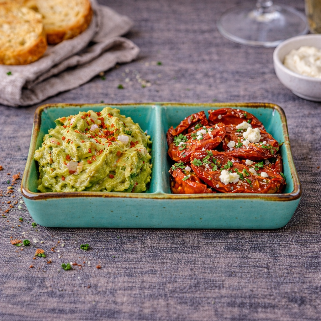 Plato rectangular de cerámica con divisiones - Verde turquesa 11,8 x 7 x 2 cm