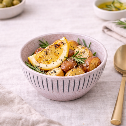 Tigela de Cerâmica Rosa com Linhas - 15.5x7.5cm