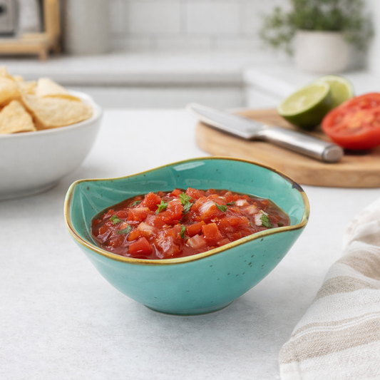 Tigela Orgânica em Cerâmica - Verde Turquesa 12.5x9.6x4cm