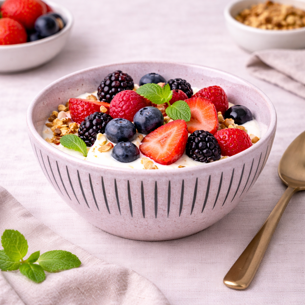 Tigela de Cerâmica Rosa com Linhas - 12x5.8cm