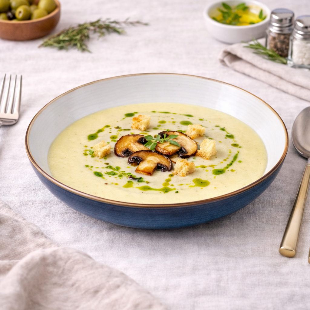 Prato Fundo Redondo em Cerâmica - Interior Branco e Exterior Azul Marinho 22cm