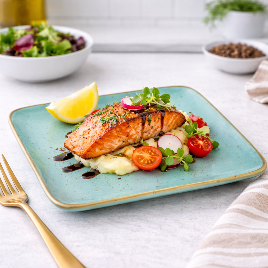 Prato Quadrado Grande em Cerâmica - Verde Turquesa 18.5x18.5x2cm