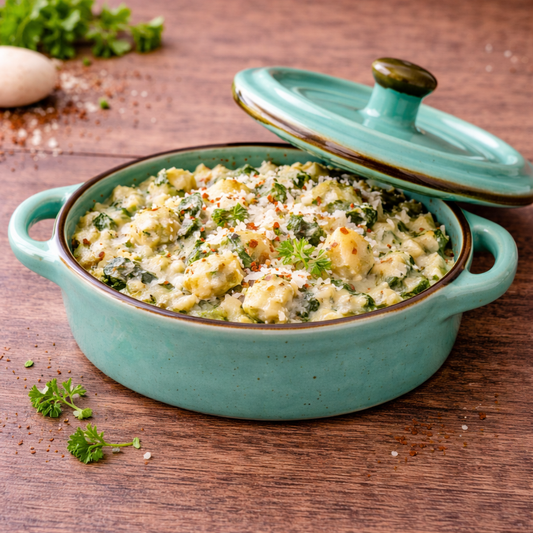 Caçarola Oval Pequena de Cerâmica Turquesa com Tampa 12,3x8,7x4,6cm