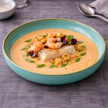 Tigela Redonda Funda de Cerâmica Turquesa com Borda Dourada 20x20x4cm