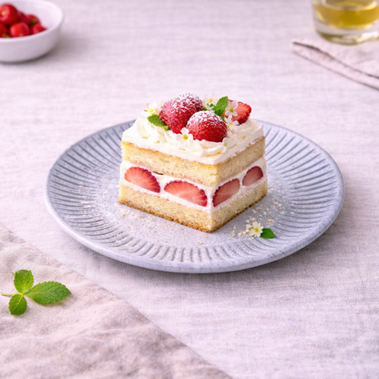 Prato de Cerâmica Azul-Cinza com Linhas Radiantes - 21.5cm