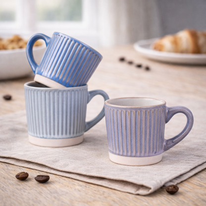 Chávena de Espresso 95cc com Textura Vertical - 3 Cores Degradê