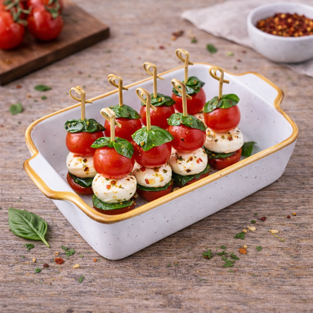 Travessa Retangular Decorativa de Cerâmica Branca com Borda Dourada 13,8x9x3,5cm