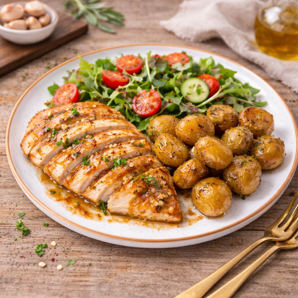 Prato Oval Grande de Cerâmica Branca com Borda Dourada 25x25x2,5cm