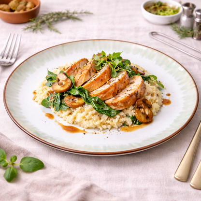 Prato Redondo Grande em Cerâmica - Branco com Detalhes Verdes 25cm