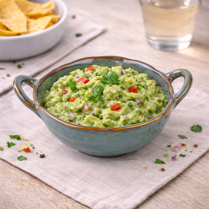 Tigela Oval de Cerâmica com Pegas - Verde Jade (17x21,5x5,6cm)