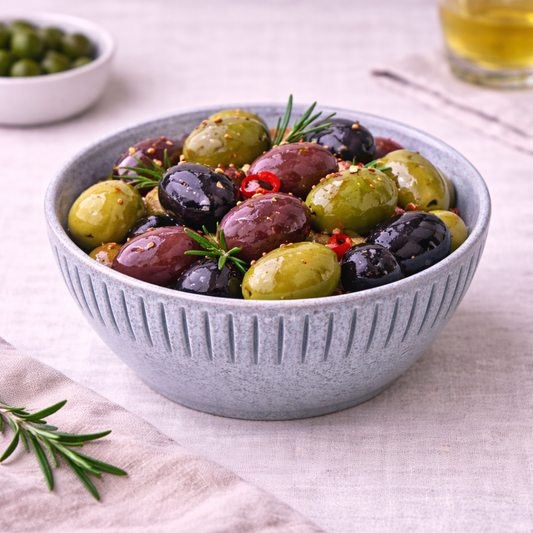 Tigela de Cerâmica Azul-Cinza com Linhas Verticais - 12x5.8cm