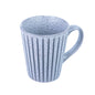 Caneca de Cerâmica Azul-Cinza com Linhas Verticais - 8x10.7cm