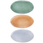 Conjunto de Travessas Ovais de Cerâmica Pastel - 3 Cores (Verde, Pêssego, Lavanda)