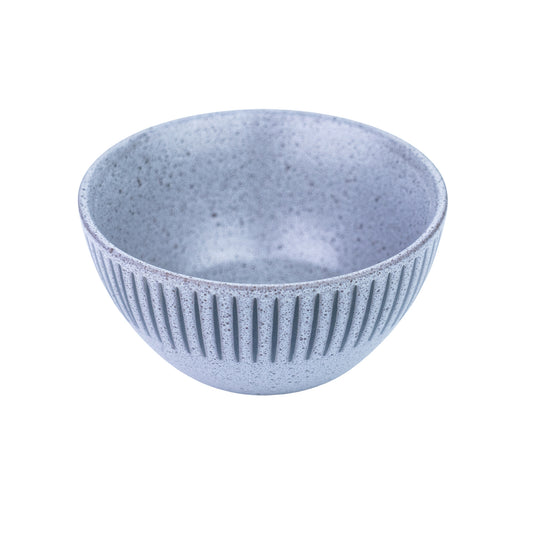 Tigela de Cerâmica Azul-Cinza com Linhas Verticais - 12x5.8cm