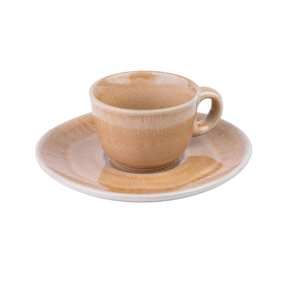 Chávenas de Café com Pires - 3 Cores Pastel (Verde Musgo, Cinza Claro, Bege Areia)