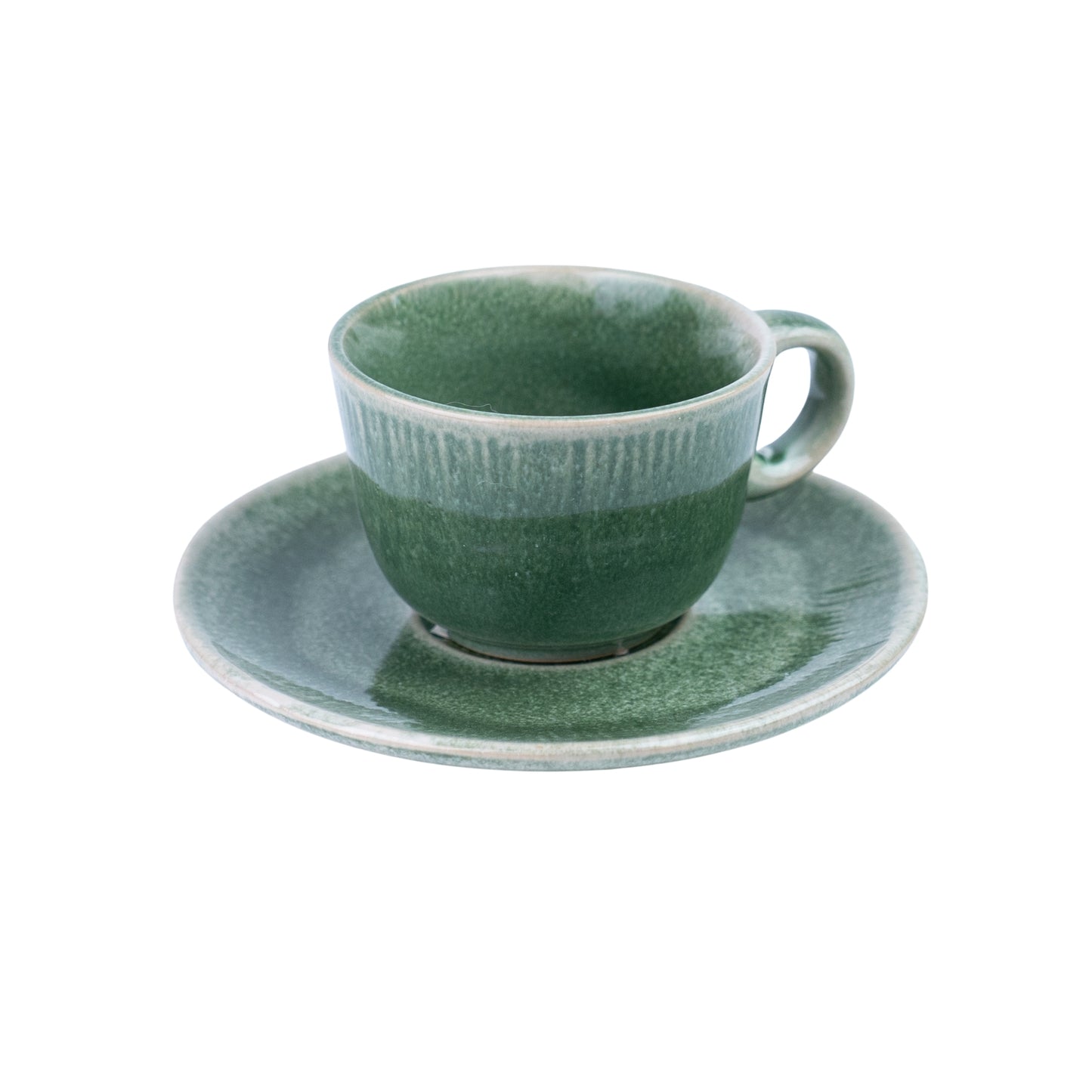 Chávenas de Café com Pires - 3 Cores Pastel (Verde Musgo, Cinza Claro, Bege Areia)
