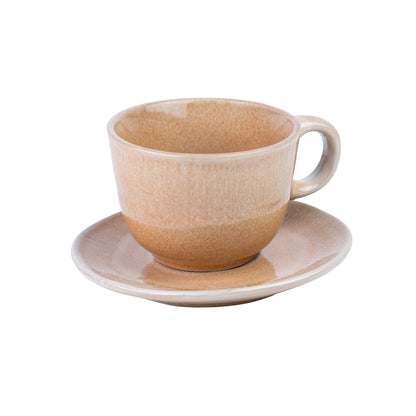 Conjunto de Chávenas de Café com Pires - 3 Cores Pastel (Verde, Pêssego, Lavanda)