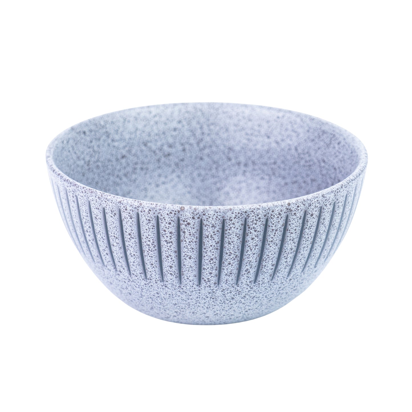 Tigela de Cerâmica Azul-Cinza com Linhas Verticais - 15.5x7.5cm