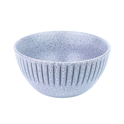 Tigela de Cerâmica Azul-Cinza com Linhas Verticais - 15.5x7.5cm