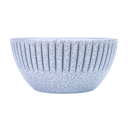 Tigela de Cerâmica Azul-Cinza com Linhas Verticais - 15.5x7.5cm