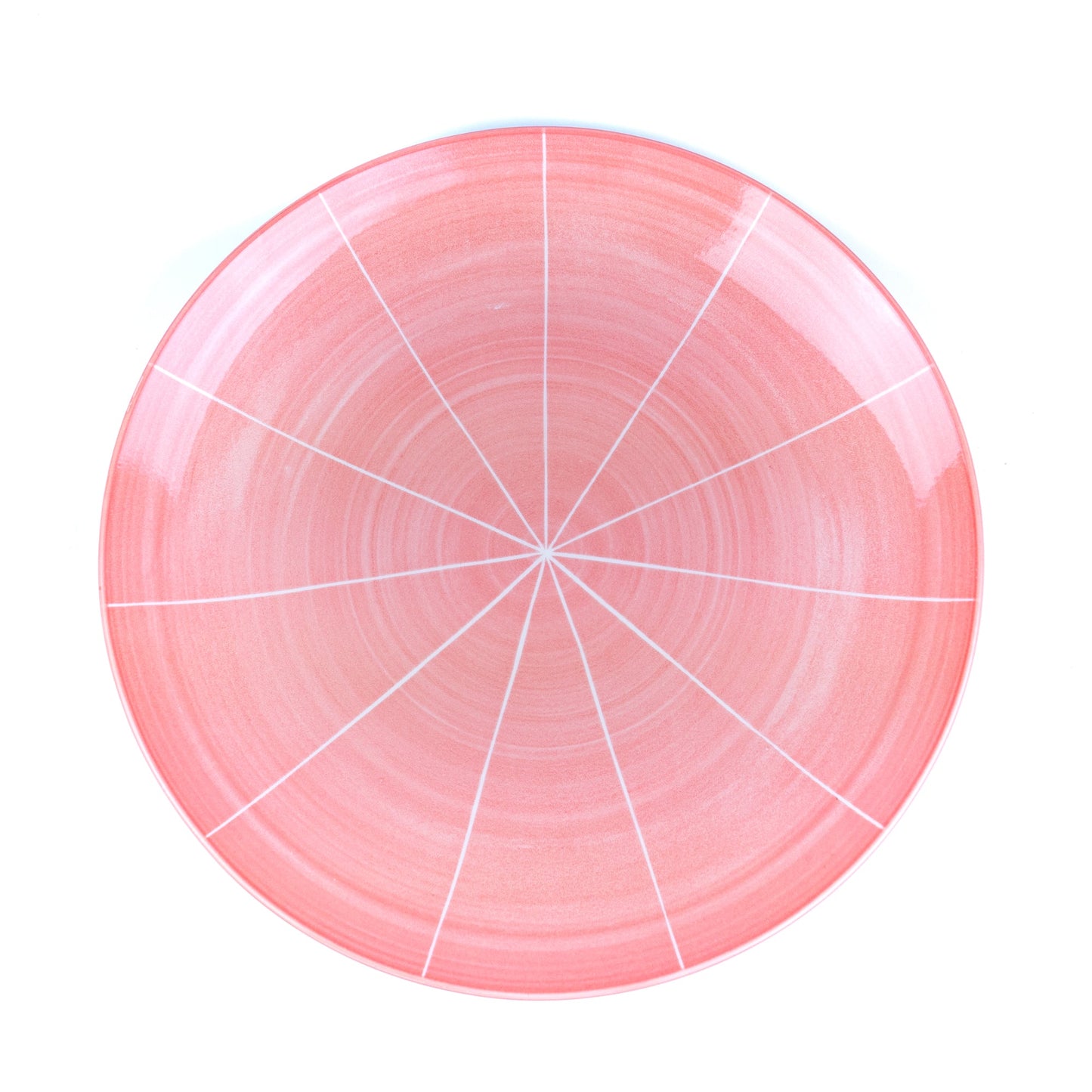 Conjunto de Louça 12 Peças com Padrão Radial - Rosa (4 Pessoas)