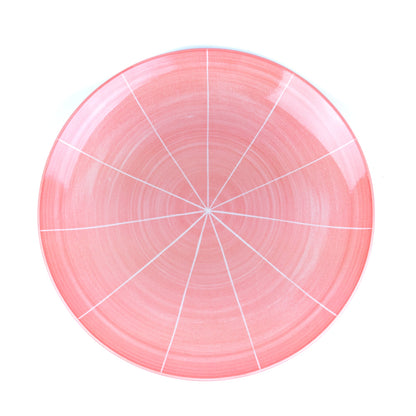 Conjunto de Louça 12 Peças com Padrão Radial - Rosa (4 Pessoas)