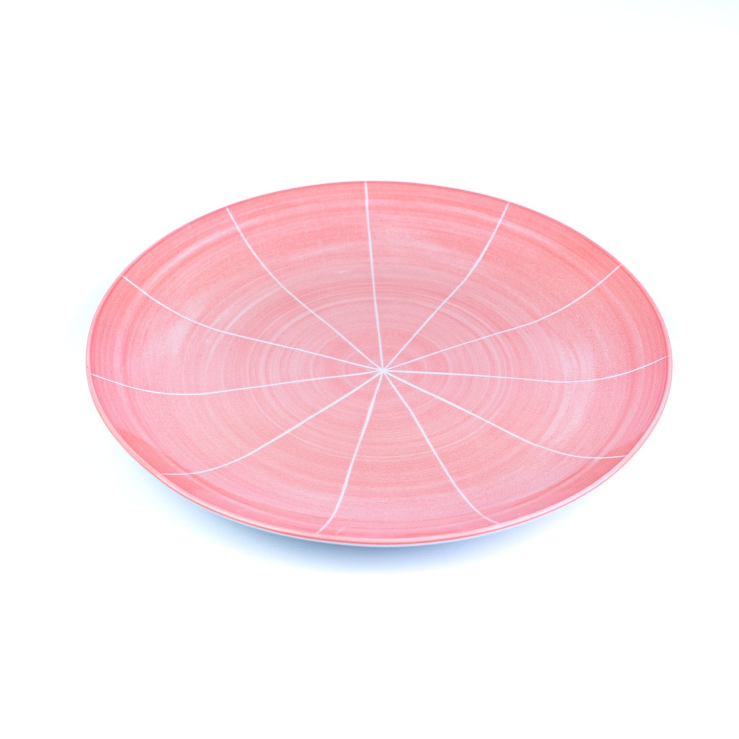 Conjunto de Louça 12 Peças com Padrão Radial - Rosa (4 Pessoas)