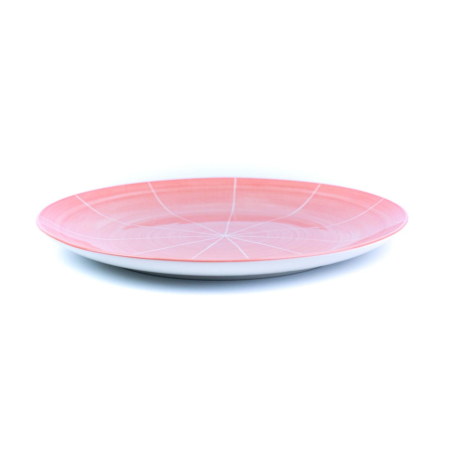 Conjunto de Louça 12 Peças com Padrão Radial - Rosa (4 Pessoas)