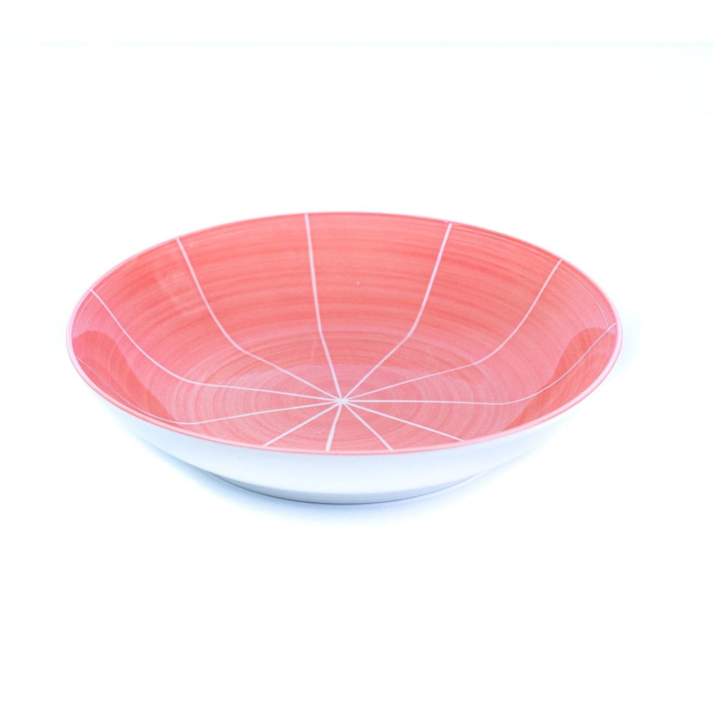 Conjunto de Louça 12 Peças com Padrão Radial - Rosa (4 Pessoas)