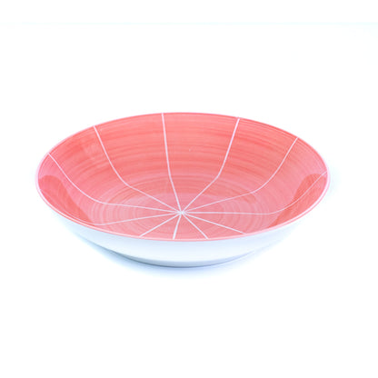 Conjunto de Louça 12 Peças com Padrão Radial - Rosa (4 Pessoas)