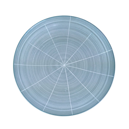 Conjunto de Louça 12 Peças com Padrão Radial - Azul Acinzentado (4 Pessoas)