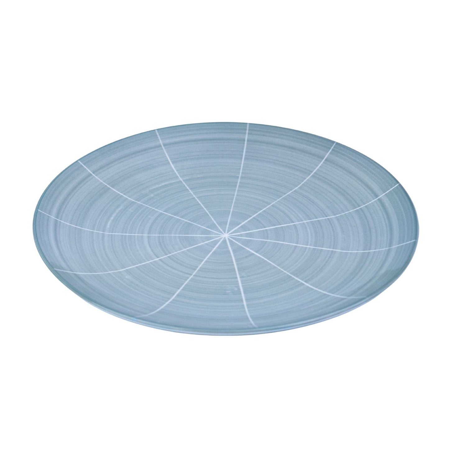 Conjunto de Louça 12 Peças com Padrão Radial - Azul Acinzentado (4 Pessoas)