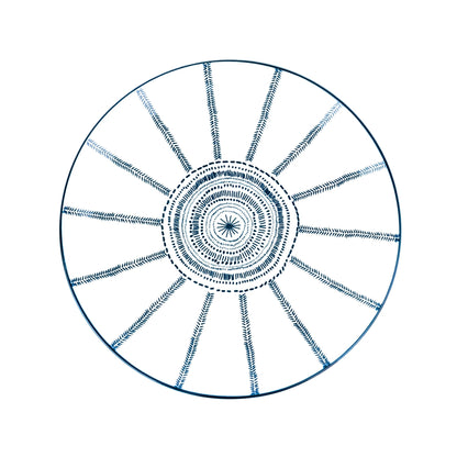 Conjunto de Louça 12 Peças com Padrão Radial - Azul (4 Pessoas)