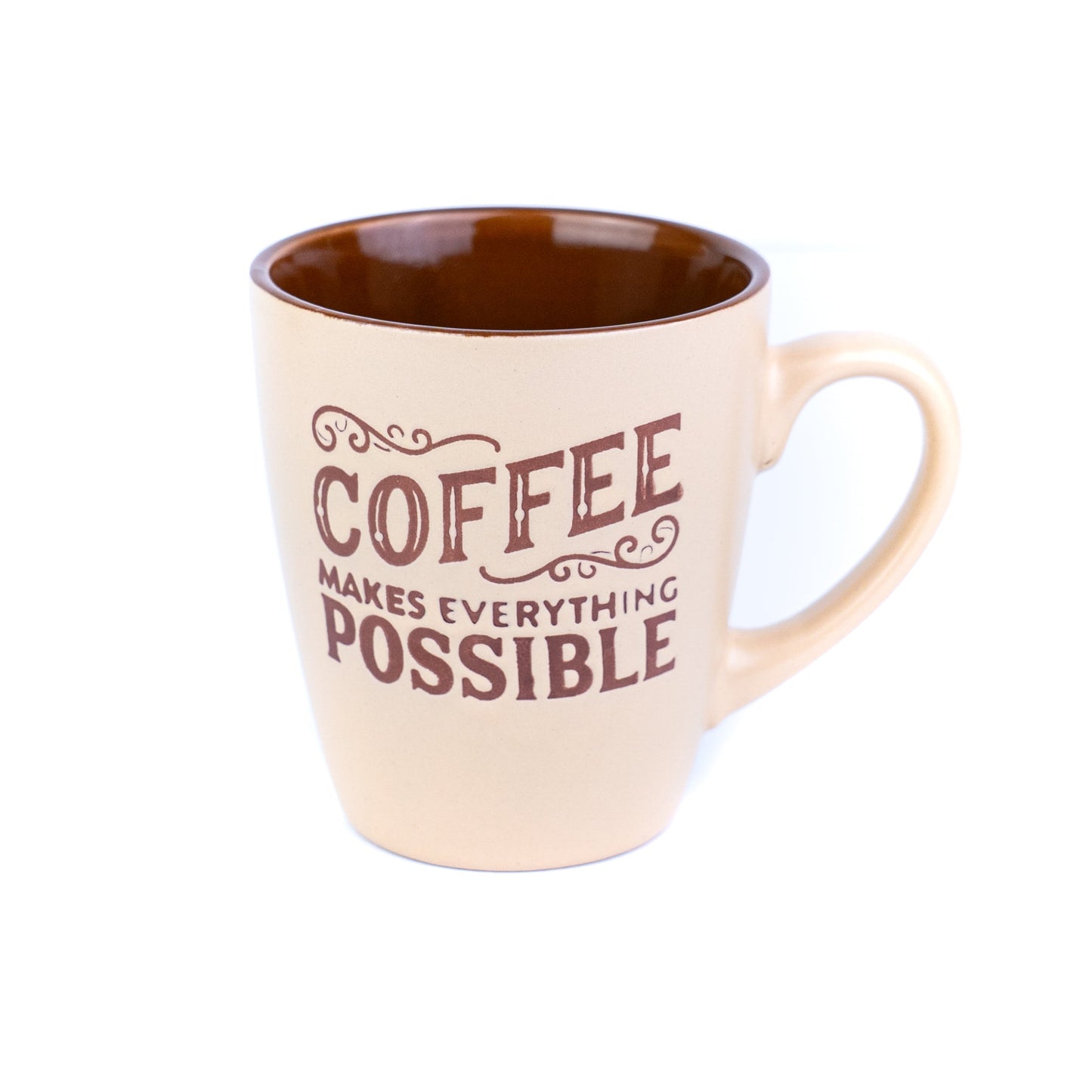 Caneca Pequena de Cerâmica 220cc "Coffee Makes Everything Possible" - 3 Cores