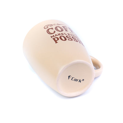 Caneca de Cerâmica 330cc "Coffee Makes Everything Possible" - 3 Cores Disponíveis
