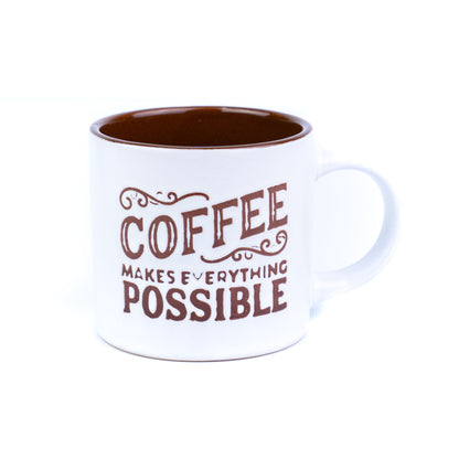 Chávena de Espresso 90cc "Coffee Makes Everything Possible" - 3 Cores