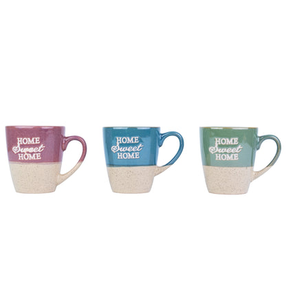 Caneca Pequena de Cerâmica 220cc "Home Sweet Home" - 3 Cores