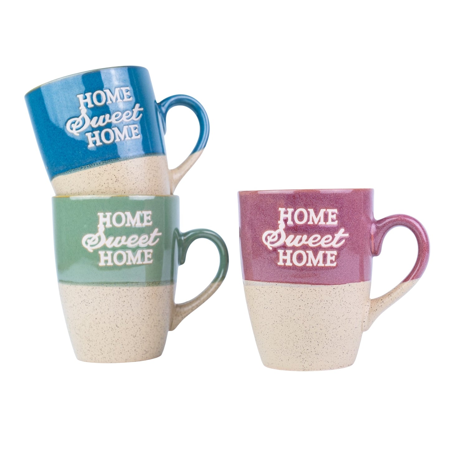 Caneca de Cerâmica 330cc "Home Sweet Home" - 3 Cores Disponíveis