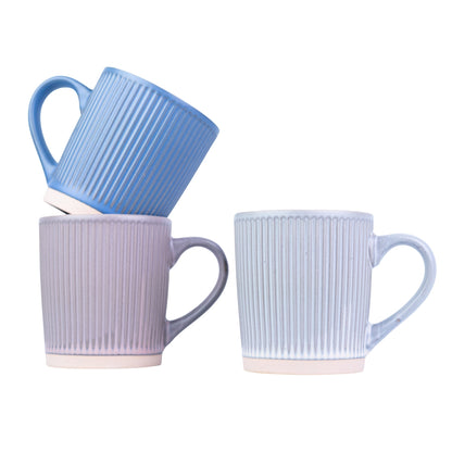 Caneca de Cerâmica 370cc com Textura Vertical - 3 Cores Degradê