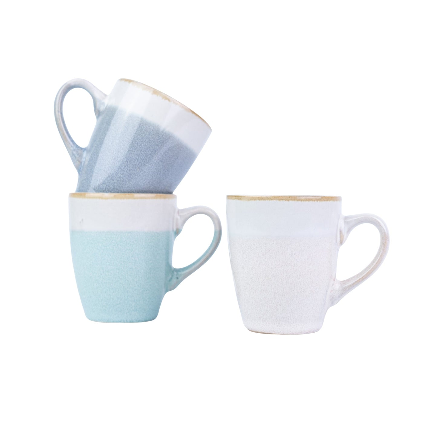 Chávena de Espresso 90cc Bicolor com Acabamento Dourado - 3 Cores