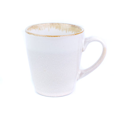 Caneca Pequena de Cerâmica 220cc Bicolor com Acabamento Dourado - 3 Cores