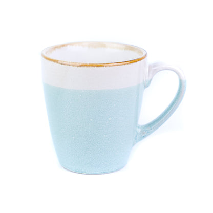 Caneca Pequena de Cerâmica 220cc Bicolor com Acabamento Dourado - 3 Cores